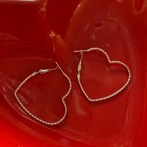 Gold Heart Hoop Earrings